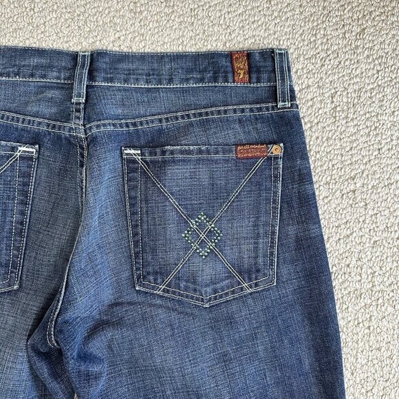 7 For All Mankind Dojo Original Trouser Flare Jean Blue Size 31x29 - Picture 6 of 11